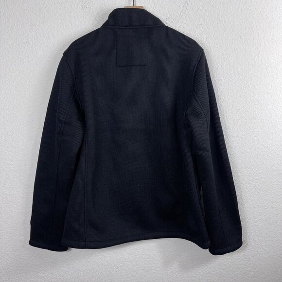 Gerry Men’s XL Black Fleece Waffle Knit Full Zip Jacket with Drawstring Hem - Picture 9 of 12